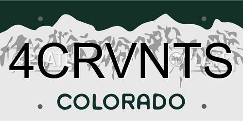 4CRVNTS Colorado License Plate