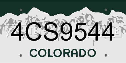4CS9544 Colorado License Plate