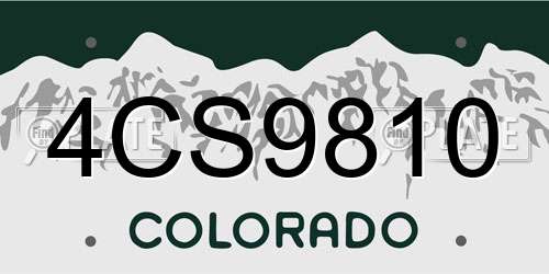 4CS9810 Colorado License Plate