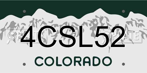 4CSL52 Colorado License Plate