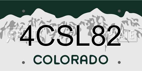 4CSL82 Colorado License Plate