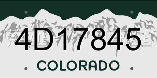4D17845 Colorado License Plate
