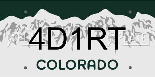 4D1RT Colorado License Plate