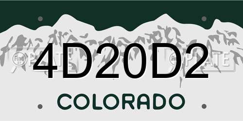 4D20D2 Colorado License Plate