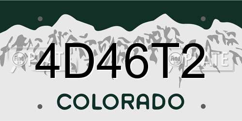4D46T2 Colorado License Plate