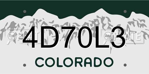 4D70L3 Colorado License Plate