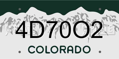 4D70O2 Colorado License Plate