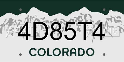 4D85T4 Colorado License Plate