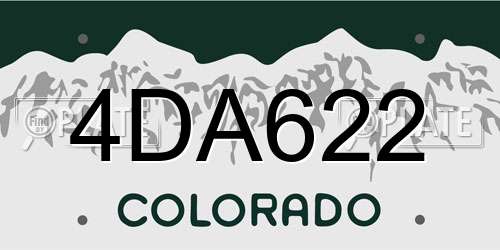 4DA622 Colorado License Plate