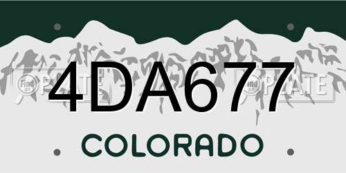 4DA677 Colorado License Plate