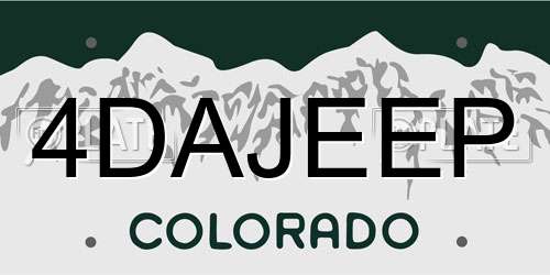 4DAJEEP Colorado License Plate