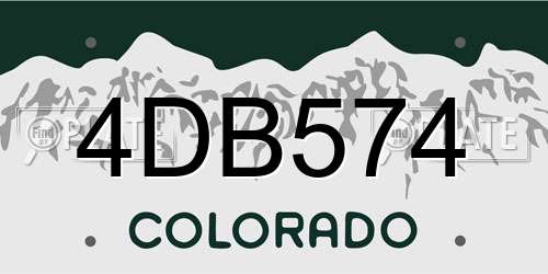 4DB574 Colorado License Plate