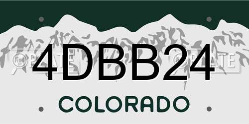 4DBB24 Colorado License Plate