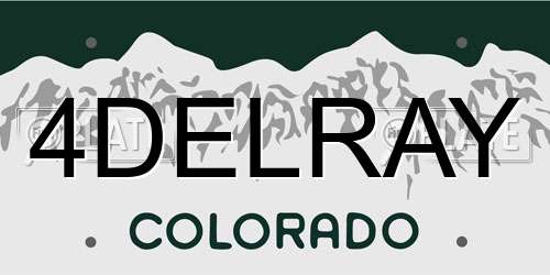 4DELRAY Colorado License Plate
