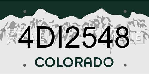 4DI2548 Colorado License Plate