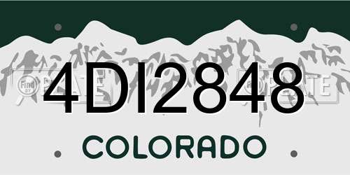 4DI2848 Colorado License Plate