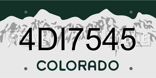 4DI7545 Colorado License Plate