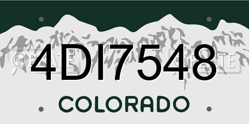 4DI7548 Colorado License Plate