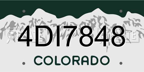 4DI7848 Colorado License Plate