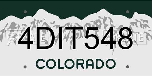 4DIT548 Colorado License Plate