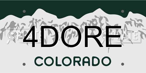 4DORE Colorado License Plate