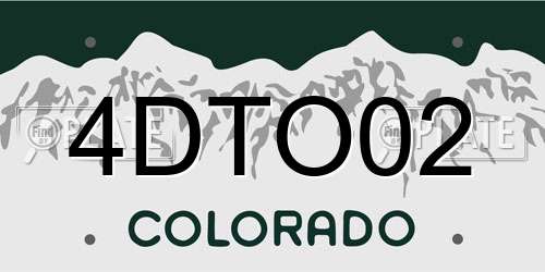 4DTO02 Colorado License Plate