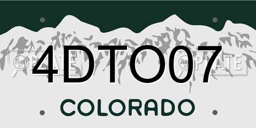 4DTO07 Colorado License Plate