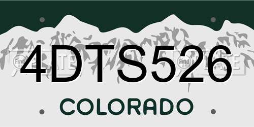4DTS526 Colorado License Plate