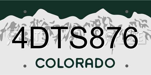 4DTS876 Colorado License Plate