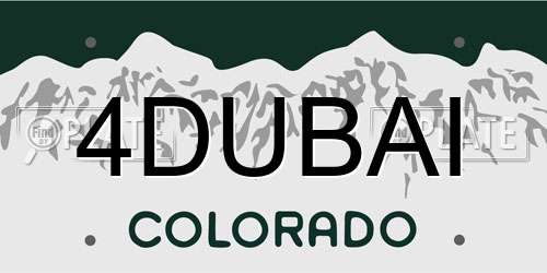 4DUBAI Colorado License Plate