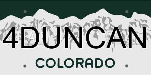 4DUNCAN Colorado License Plate