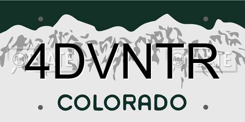 4DVNTR Colorado License Plate