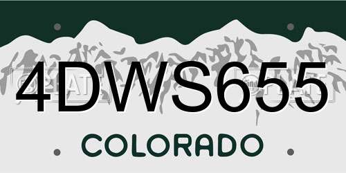 4DWS655 Colorado License Plate