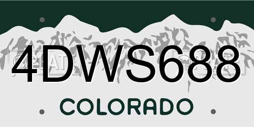 4DWS688 Colorado License Plate