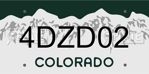 4DZD02 Colorado License Plate
