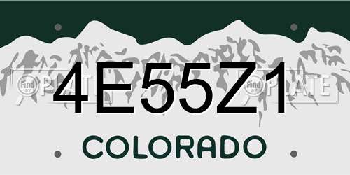4E55Z1 Colorado License Plate