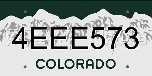 4EEE573 Colorado License Plate