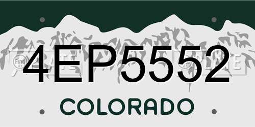 4EP5552 Colorado License Plate