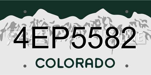 4EP5582 Colorado License Plate