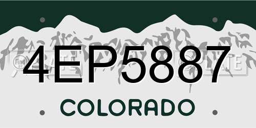 4EP5887 Colorado License Plate