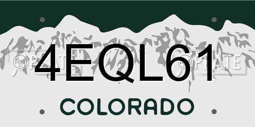 4EQL61 Colorado License Plate