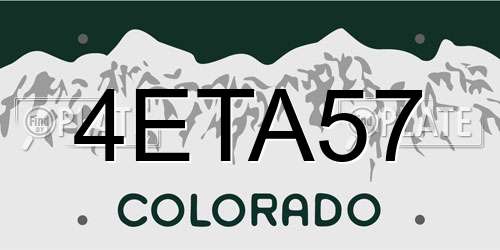 4ETA57 Colorado License Plate