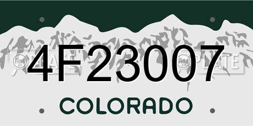 4F23007 Colorado License Plate