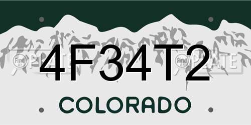 4F34T2 Colorado License Plate
