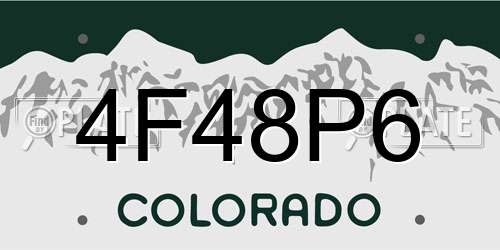 4F48P6 Colorado License Plate