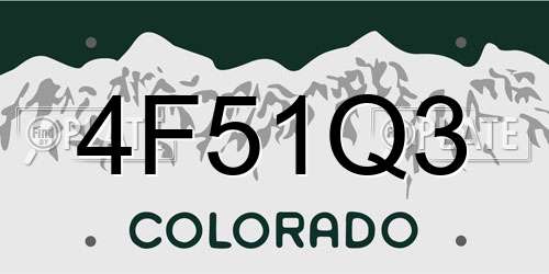 4F51Q3 Colorado License Plate