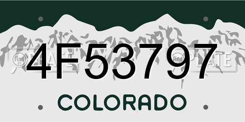 4F53797 Colorado License Plate