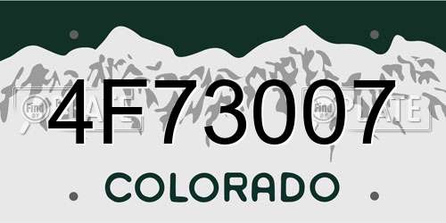 4F73007 Colorado License Plate