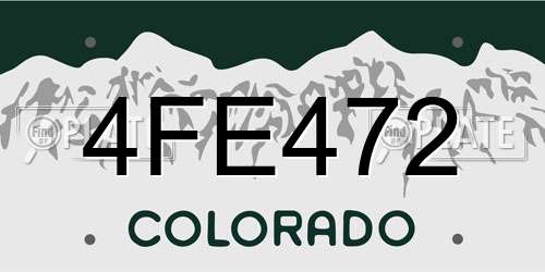 4FE472 Colorado License Plate