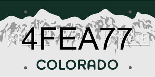 4FEA77 Colorado License Plate